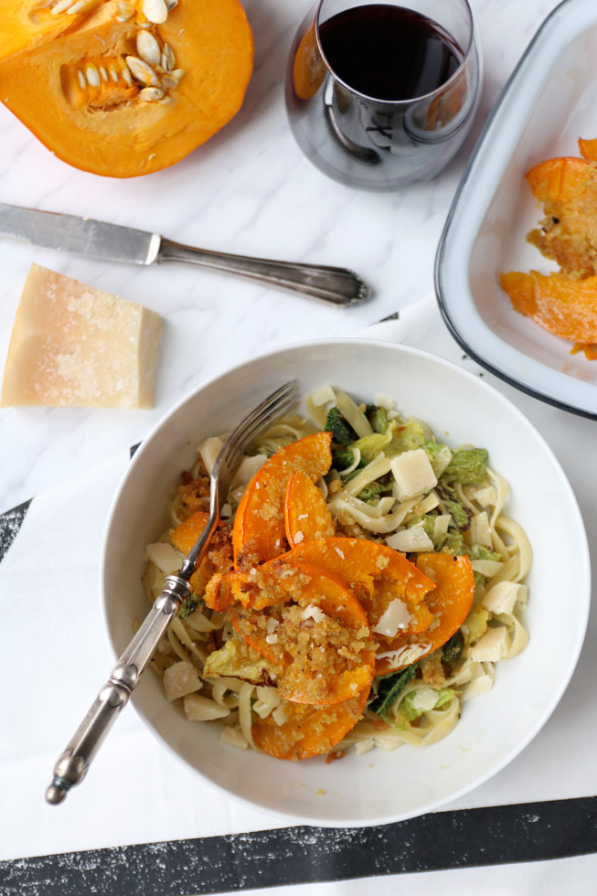 Pasta mit Kürbis und Wirsing