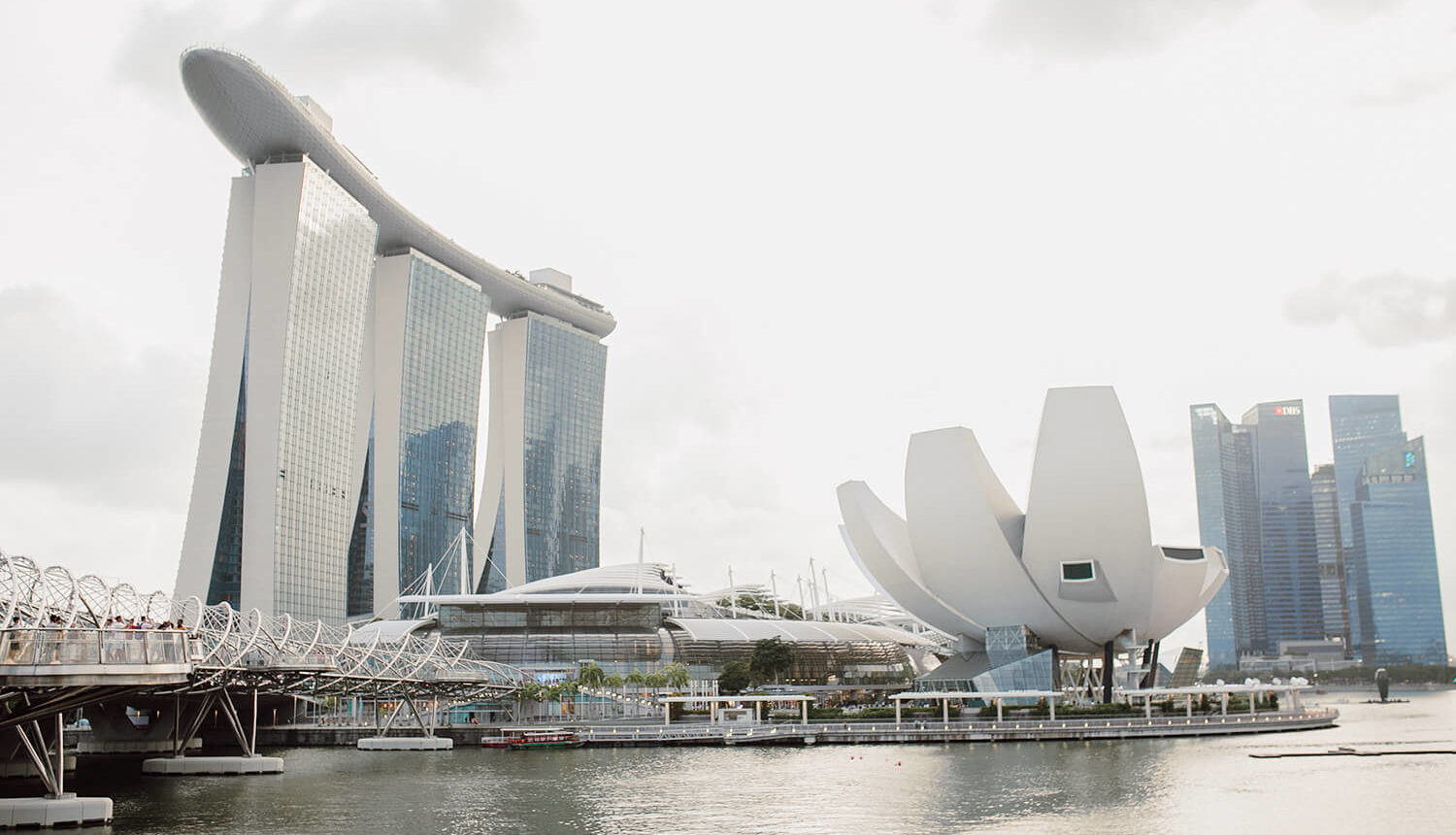 Blick auf die Marina Sand Bay in Singapur