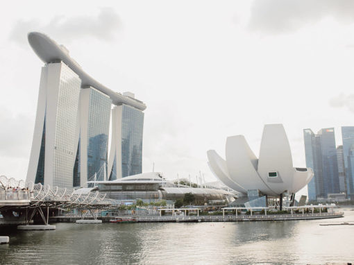 Blick auf die Marina Sand Bay in Singapur