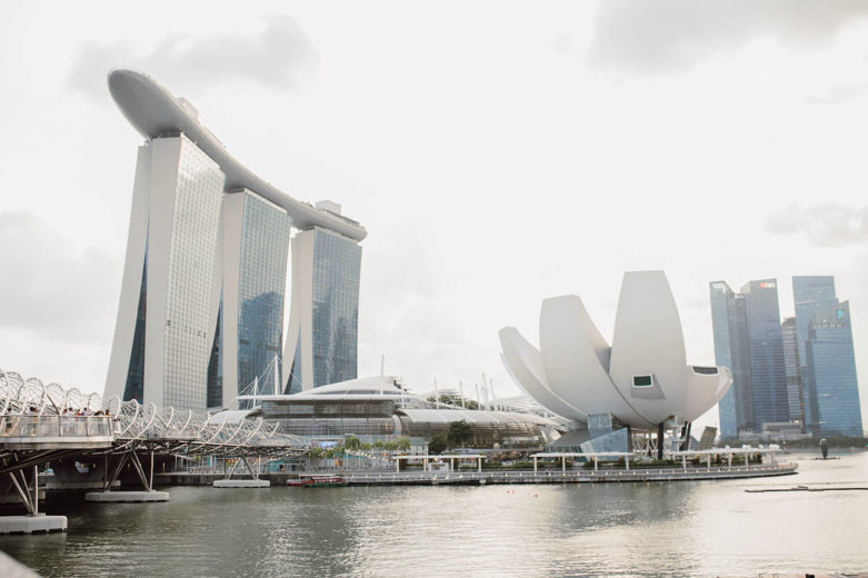 Blick auf die Marina Sand Bay in Singapur